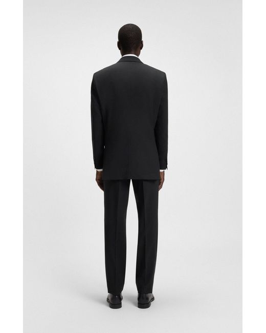 Boss Regular-Fit Anzug Aus Elastischer Schurwolle in Black für Herren