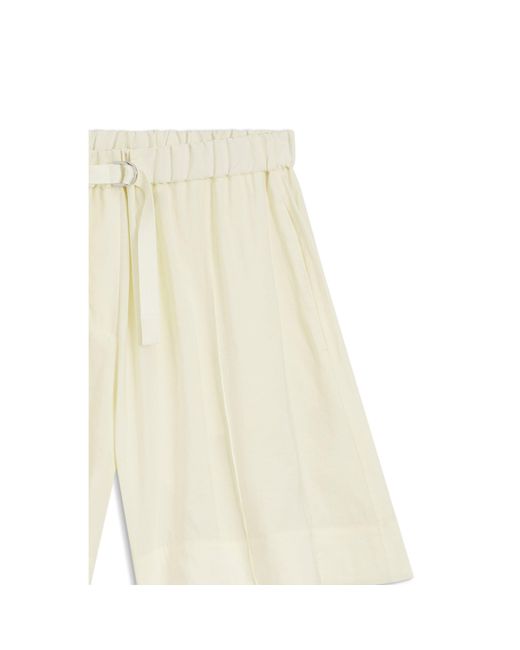 Boss Natural Wide-Leg Bermuda Shorts With Elasticated Waistband