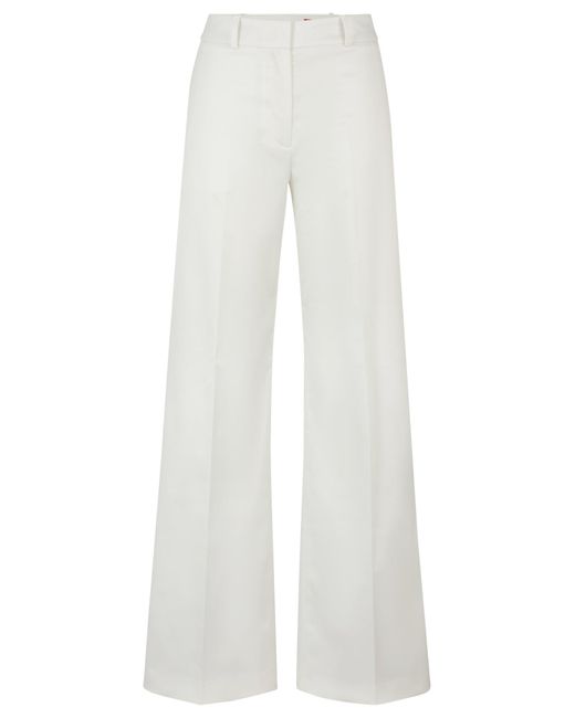 HUGO Black Regular-fit Trousers With Extra-long Length