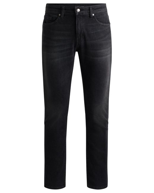 Boss Slim-fit Jeans In Black Comfort-stretch Denim for men