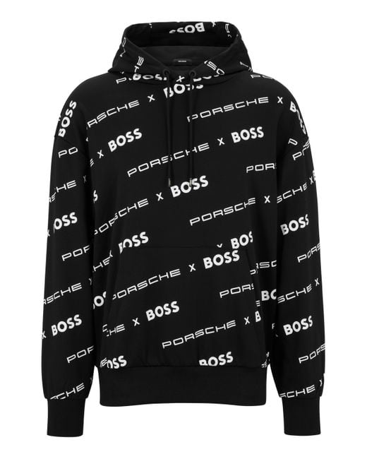 BOSS by HUGO BOSS Porsche X Boss Oversized-fit Hoodie In Organic Cotton in  Black for Men | Lyst
