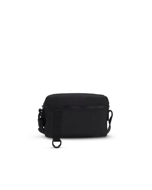 HUGO Black Ripstop Crossbody Bag With Logo Lettering for men