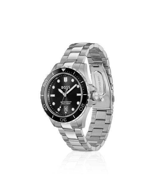 Boss Black Troper Sport-Dial Watch With Steel Bracelet for men