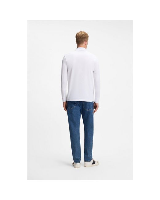 Boss White Slim-Fit Polo Shirt for men