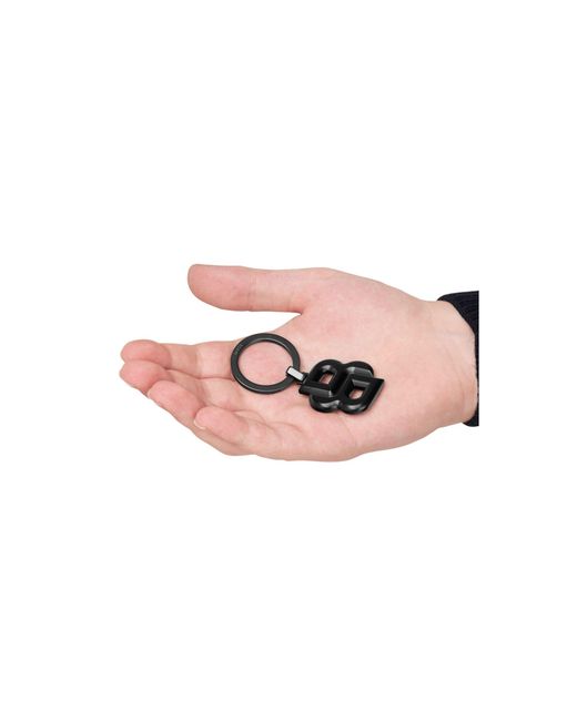 Boss Black Key Ring With Matte- Double B Monogram