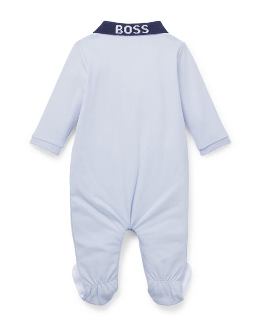 BOSS by HUGO BOSS Baby Sleepsuit In With Polo Collar in Blue for Men | Lyst