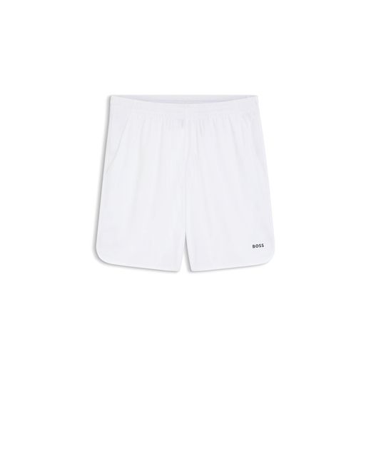 Boss White Active Stretch-Fabric Shorts With Mesh Pocket Bags for men