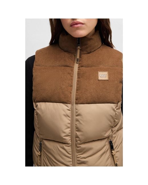 Boss Brown Equestrian Waterproof Gilet With Corduroy Trim