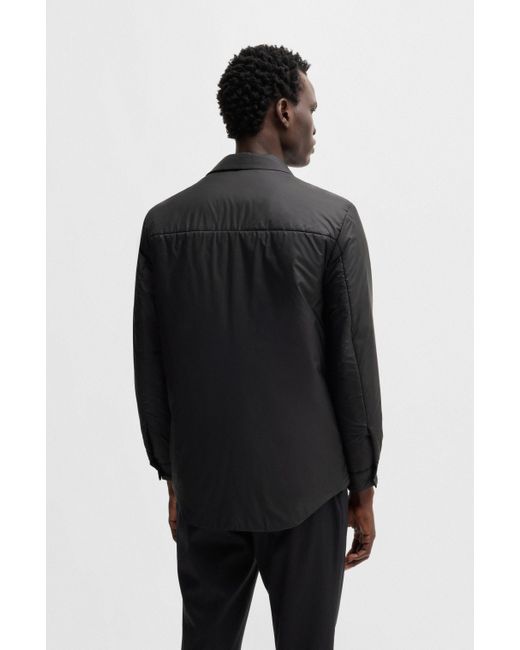Boss Red Relaxed-fit Padded Overshirt In Water-repellent Fabric for men