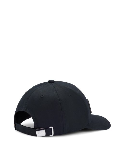 Boss Blue Cotton-twill Cap With 3d Embroidered Logo for men
