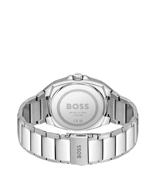 Boss Metallic Link-bracelet Watch With Guilloché Black Dial for men