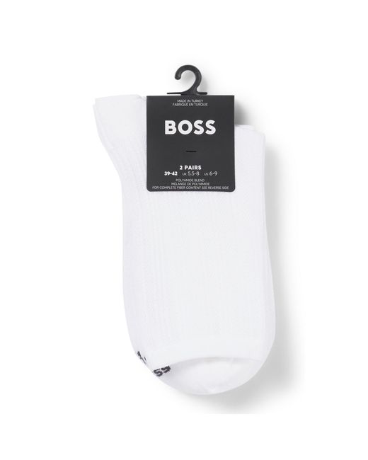Boss White Two-Pack Of Short-Length Socks