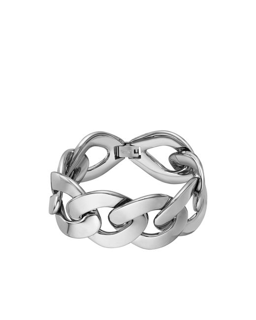 Boss Metallic Tone Bracelet With Curb-Chain Design