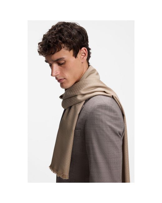 Boss Natural Monogram Scarf for men
