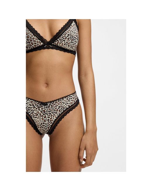 HUGO Green Triangle Bra With Lace Trims