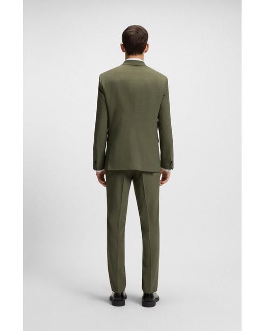 HUGO Extra Slim-Fit Anzug Aus Strukturiertem Stretch-Gewebe in Green für Herren
