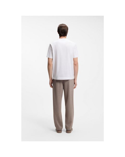 Boss White X Aston Martin Mercerised-Cotton T-Shirt With Car Artwork for men