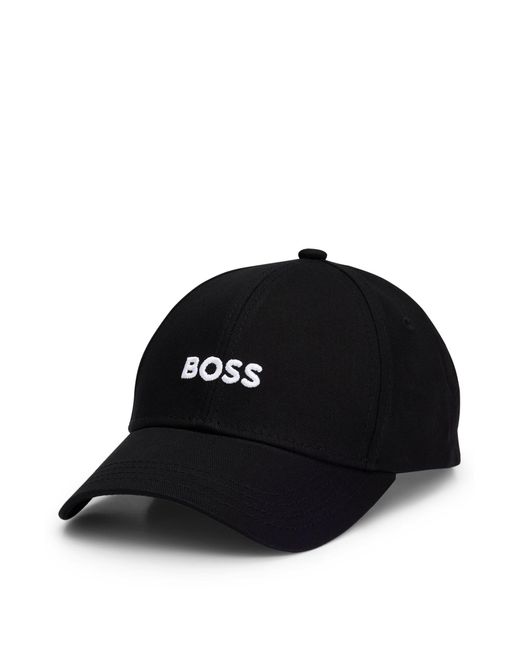 BOSS by Hugo Boss Black Cotton-twill Six-panel Cap With Embroidered Logo for men