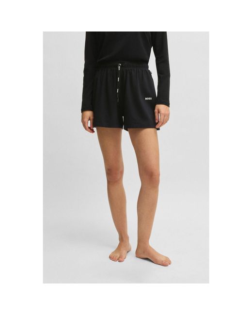 Boss Black Drawstring Pyjama Shorts