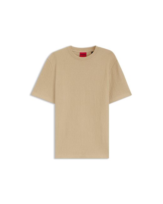 HUGO Natural Cotton-Blend T-Shirt With Creased Effect for men
