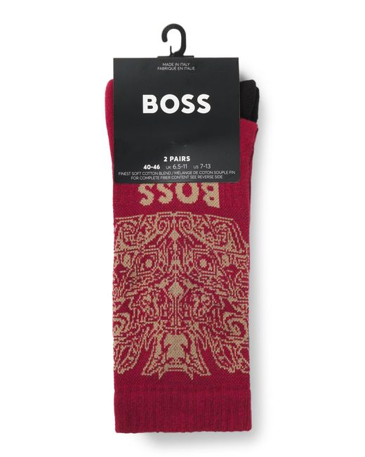Boss X Creation Of The Gods-Set Van Twee Paar Sokken in het Red voor heren