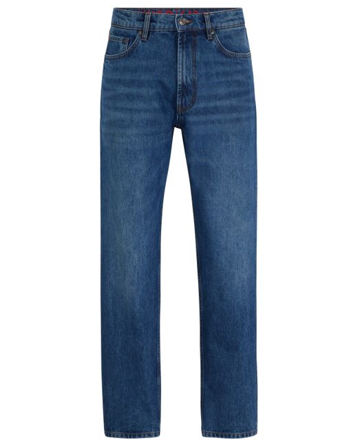 HUGO Blaue Regular-Fit Jeans aus festem Denim in Blue für Herren