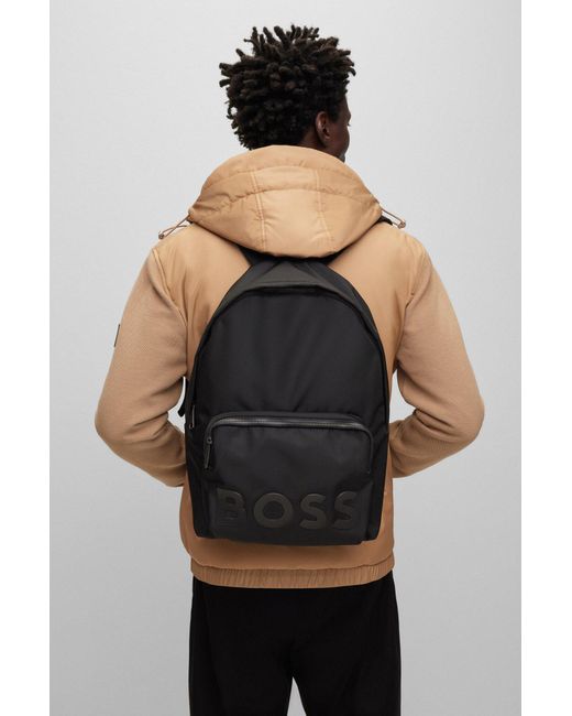 Boss Black Backpack With Tonal Logo Detail for men
