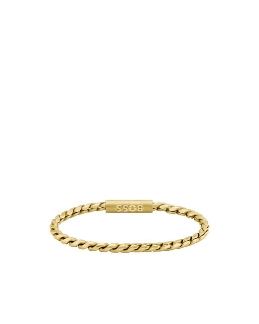 Boss Natural Tone Cuff With Braided Chain for men