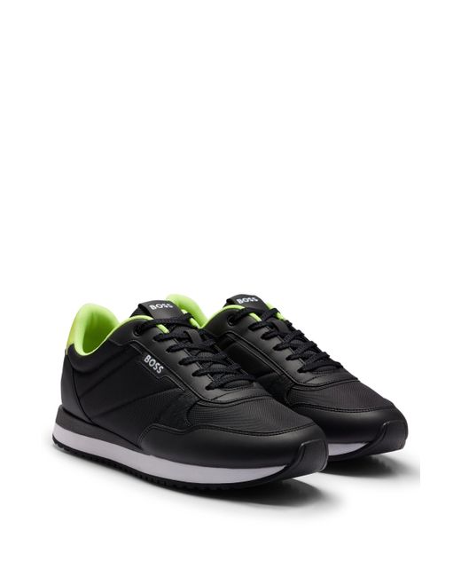Boss Sneakers aus verschiedenen Materialien mit farbigen Details in Black für Herren