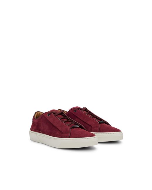 Boss Red Gary Suede Low-Top Trainers With Branded Lace Loop for men