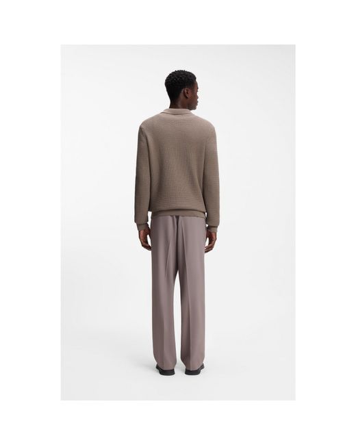 HUGO Brown Relaxed-Fit Sweater for men