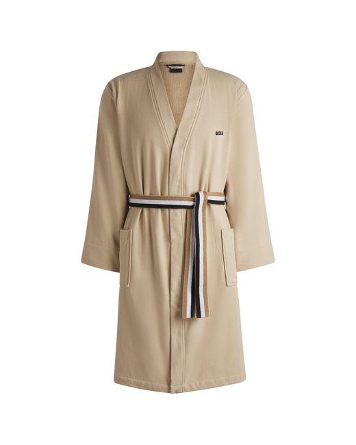 Boss Natural Cotton-Terry Dressing Gown With Quick-Dry Inner