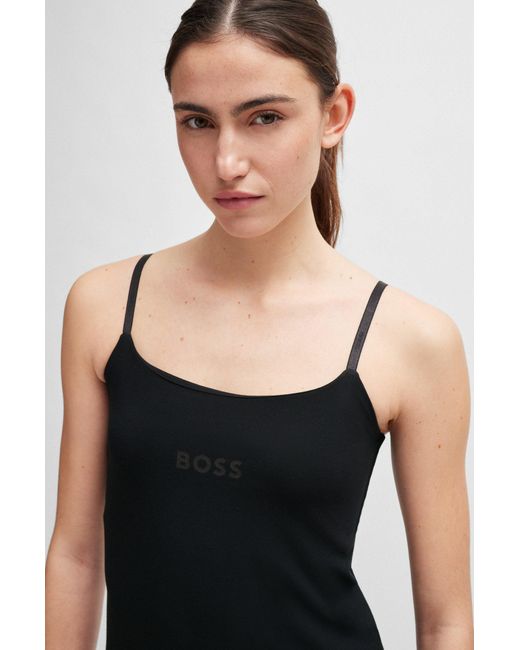 Boss Black Pyjama Vest In Stretch Modal With Tonal Logo