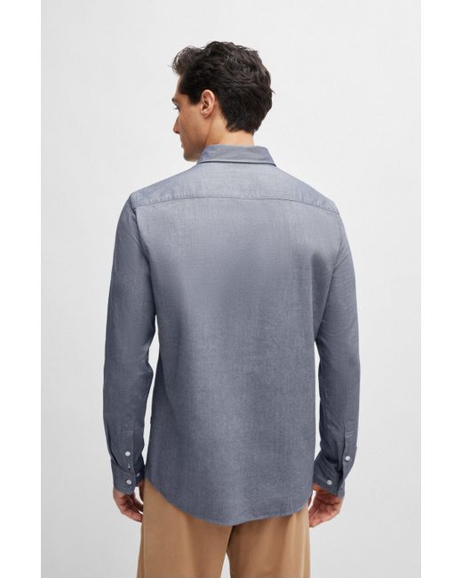Boss Slim-Fit Hemd aus Oxford-Baumwolle mit Button-Down-Kragen in Blue für Herren