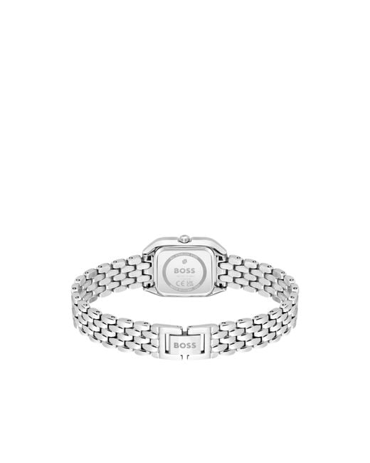 Boss Metallic Mae Petite Stainless-Steel Watch With Crystal-Set Bezel