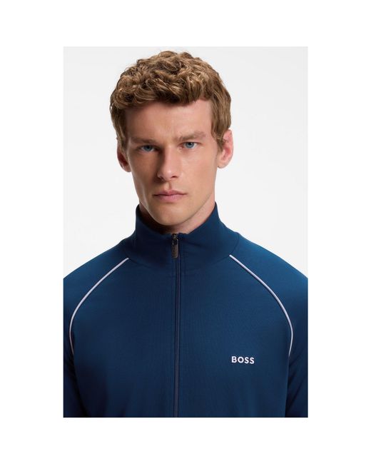 Boss Blue Zip-Up Jacket for men