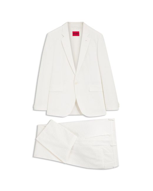 HUGO White Three-Piece Extra-Slim-Fit Suit for men