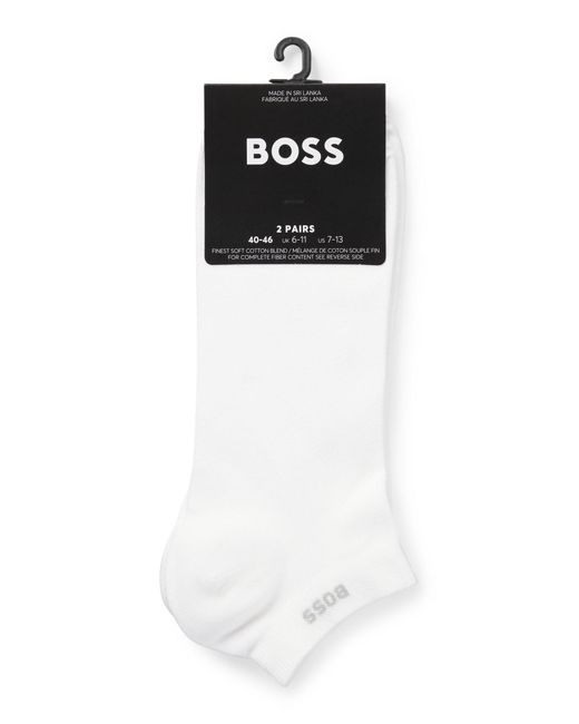 Boss Set Van Twee Paar Enkelsokken Van Stretchmateriaal in het White voor heren