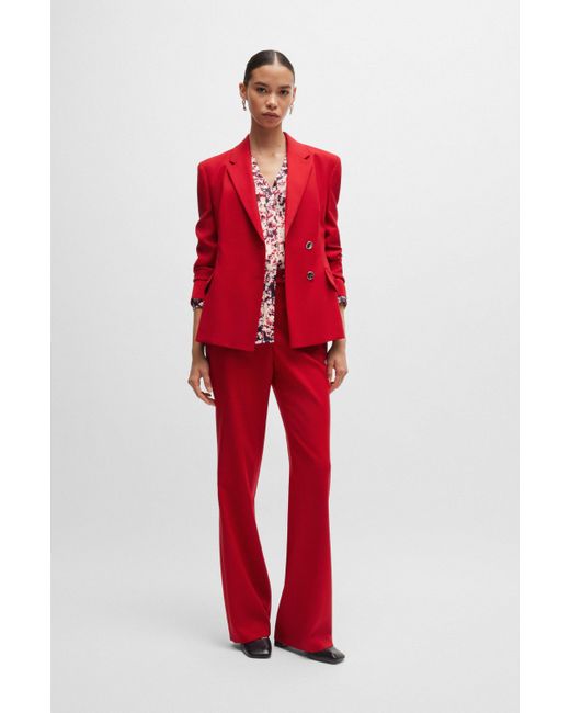 Boss Red Regular-fit Jacket In Virgin-wool Twill