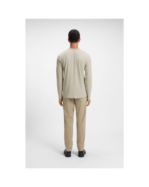 Boss Gray Long-Sleeved T-Shirt for men