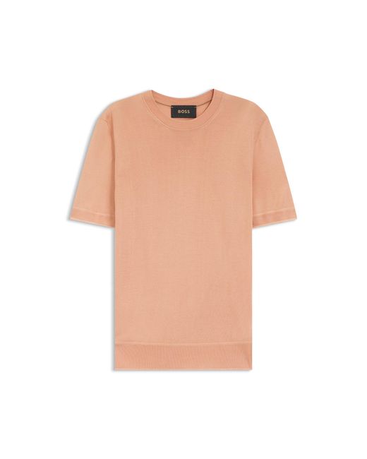 Boss Blue Silk Knit T-Shirt for men