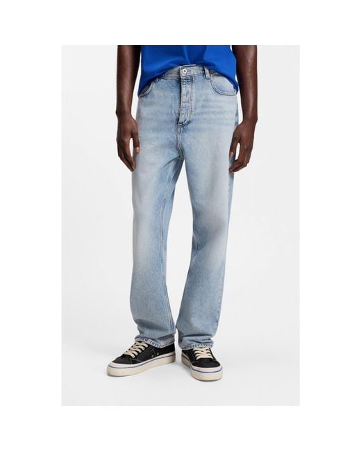 HUGO Blue Baggy-Fit Jeans for men