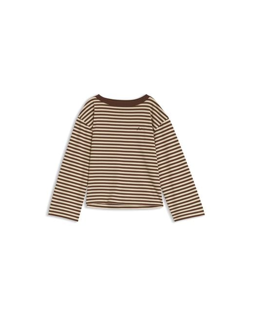 Boss Natural Relaxed-Fit Striped Top