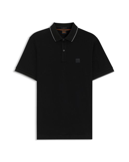 Boss Slim-Fit Poloshirt Aus Elastischem Baumwoll-Piqué in Black für Herren