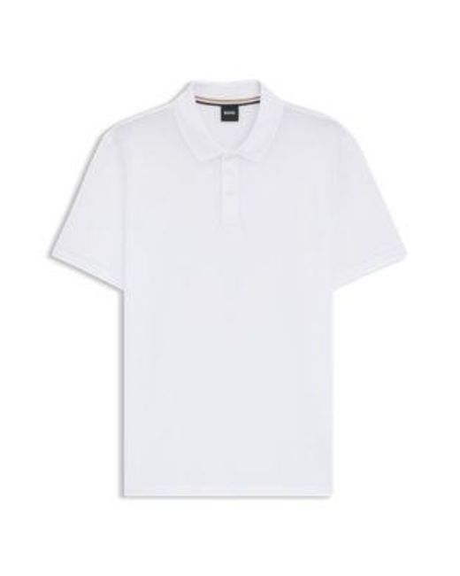 Pallas Polo Regular en coton avec logo brodé Boss pour homme en coloris White