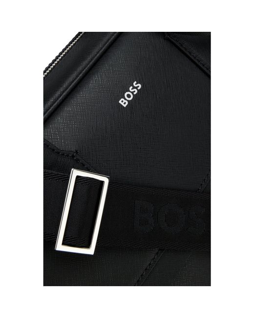 Boss Black Versatile Document Case With Detachable Strap for men