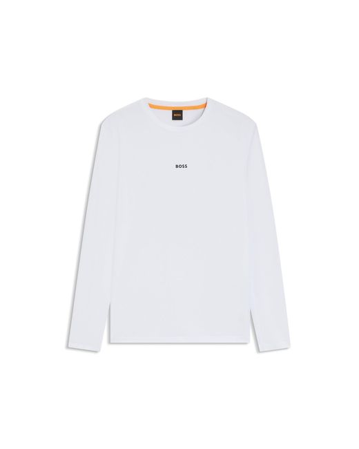 Boss White Long-Sleeved T-Shirt for men