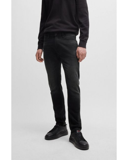 HUGO Extra Slim-fit Jeans Van Zwart-zwart Stretchdenim in het Black voor heren