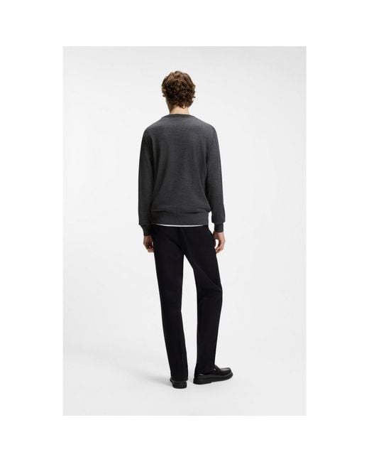 Boss Gray Mixed-Structure Sweater for men