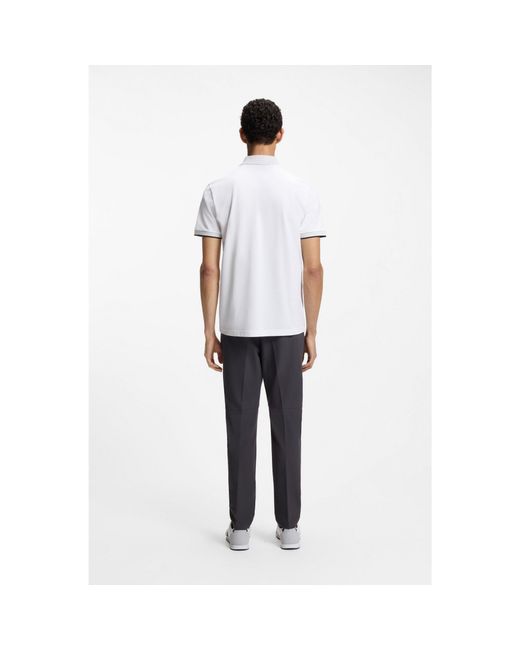 Boss White Paddy Polo Shirt for men